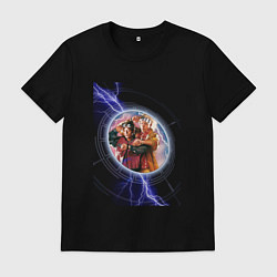 Футболка хлопковая мужская Марти и Док, цвет: черный