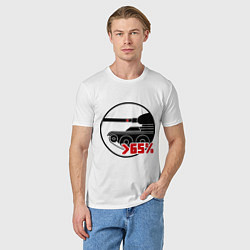 Футболка хлопковая мужская Танки. Отметки на стволе 65%, цвет: белый — фото 2