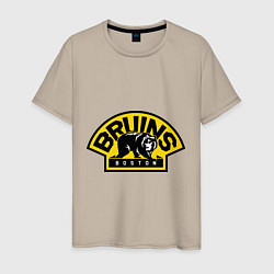 Футболка хлопковая мужская HC Boston Bruins Label, цвет: миндальный