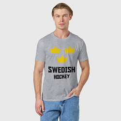 Футболка хлопковая мужская Swedish Hockey, цвет: меланж — фото 2