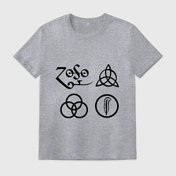 Футболка хлопковая мужская Led Zeppelin: symbols, цвет: меланж
