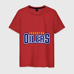 Футболка хлопковая мужская HC Edmonton Oilers Sign, цвет: красный