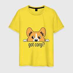 Футболка хлопковая мужская Got Corgi, цвет: желтый