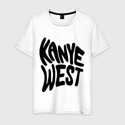 Футболка хлопковая мужская Kanye West, цвет: белый