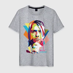 Футболка хлопковая мужская Kurt Cobain: Colors, цвет: меланж