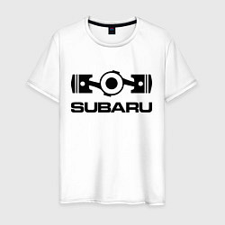 Футболка хлопковая мужская Subaru, цвет: белый