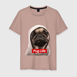 Мужская футболка Pug life