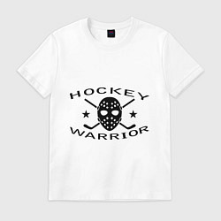 Футболка хлопковая мужская Hockey warrior, цвет: белый