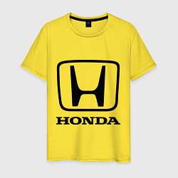 Футболка хлопковая мужская Honda logo, цвет: желтый