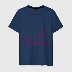 Футболка хлопковая мужская Twitch Logo, цвет: тёмно-синий