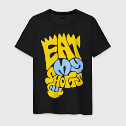 Футболка хлопковая мужская Bart: Eat my shorts, цвет: черный