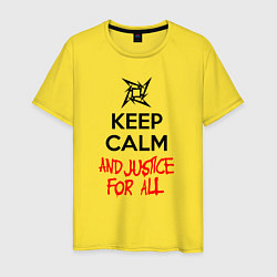 Футболка хлопковая мужская Keep Calm & Justice For All, цвет: желтый