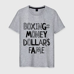 Футболка хлопковая мужская Boxing money, цвет: меланж