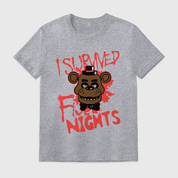 Футболка хлопковая мужская I Survived Five Night, цвет: меланж