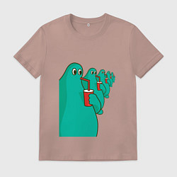 Футболка хлопковая мужская Пьющие пухляши, цвет: пыльно-розовый