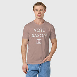Футболка хлопковая мужская Vote Saxon, цвет: пыльно-розовый — фото 2