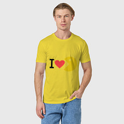 Футболка хлопковая мужская I love Packman, цвет: желтый — фото 2
