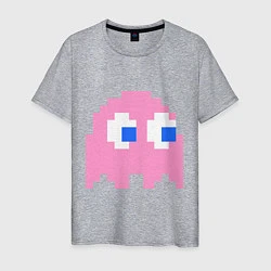 Футболка хлопковая мужская Pac-Man: Pinky, цвет: меланж