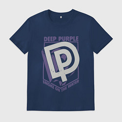 Футболка хлопковая мужская Deep Purple: Smoke on the water, цвет: тёмно-синий