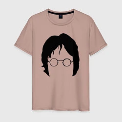 Футболка хлопковая мужская John Lennon: Minimalism, цвет: пыльно-розовый