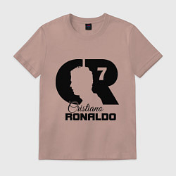 Футболка хлопковая мужская CR Ronaldo 07, цвет: пыльно-розовый