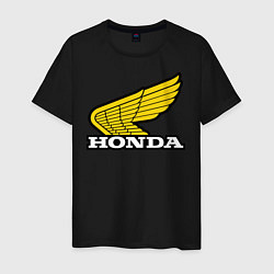 Футболка хлопковая мужская Honda, цвет: черный