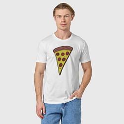 Футболка хлопковая мужская Pizza man, цвет: белый — фото 2