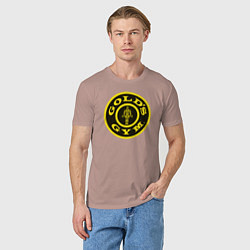 Футболка хлопковая мужская Gold's Gym, цвет: пыльно-розовый — фото 2