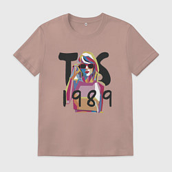 Футболка хлопковая мужская Taylor Swift, цвет: пыльно-розовый