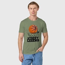 Футболка хлопковая мужская Баскетбол, цвет: авокадо — фото 2
