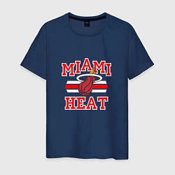 Футболка хлопковая мужская Miami Heat, цвет: тёмно-синий