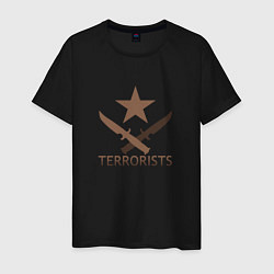 Футболка хлопковая мужская Terrorists CS:GO, цвет: черный