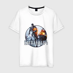 Футболка хлопковая мужская Battlefield 4, цвет: белый