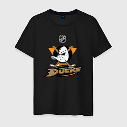 Футболка хлопковая мужская NHL: Anaheim Ducks, цвет: черный