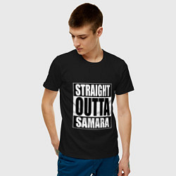 Футболка хлопковая мужская Straight Outta Samara цвета черный — фото 2