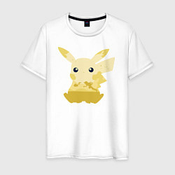 Футболка хлопковая мужская Pikachu Shadow, цвет: белый