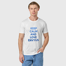 Футболка хлопковая мужская Keep Calm & Love Envyus, цвет: белый — фото 2