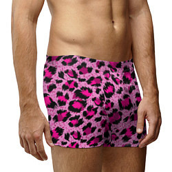 Трусы-боксеры мужские Розовый леопард цвета 3D-принт — фото 2