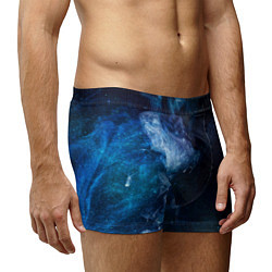 Трусы-боксеры мужские Синий космос, цвет: 3D-принт — фото 2