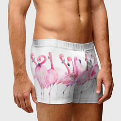 Трусы-боксеры мужские Фламинго розовый на белом, цвет: 3D-принт — фото 2