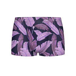 Трусы-боксеры мужские Tropical leaves 4 purple, цвет: 3D-принт