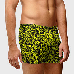 Трусы-боксеры мужские Желтые узоры, цвет: 3D-принт — фото 2