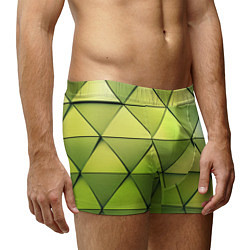 Трусы-боксеры мужские Зелёные треугольники, цвет: 3D-принт — фото 2