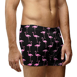 Трусы-боксеры мужские Фламинго Чёрная, цвет: 3D-принт — фото 2