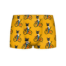 Трусы-боксеры мужские Котики на велосипедах, цвет: 3D-принт