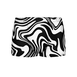 Трусы-боксеры мужские Черно-белые полосы Black and white stripes, цвет: 3D-принт