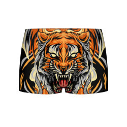 Трусы-боксеры мужские Символ года тигр в гневе, цвет: 3D-принт