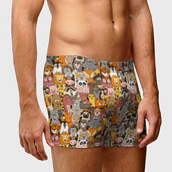 Трусы-боксеры мужские Зоопарк разные звери, цвет: 3D-принт — фото 2