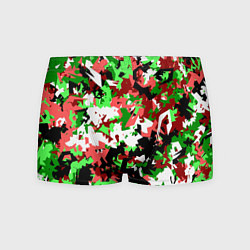 Трусы-боксеры мужские Красно-зеленый камуфляж, цвет: 3D-принт