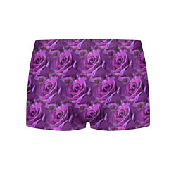 Трусы-боксеры мужские Фиолетовые цветы паттерн, цвет: 3D-принт